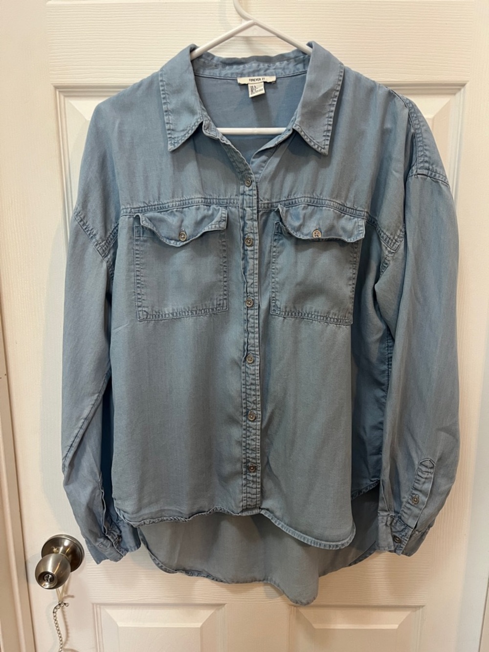 Forever 21 Light Blue denim Shirt
